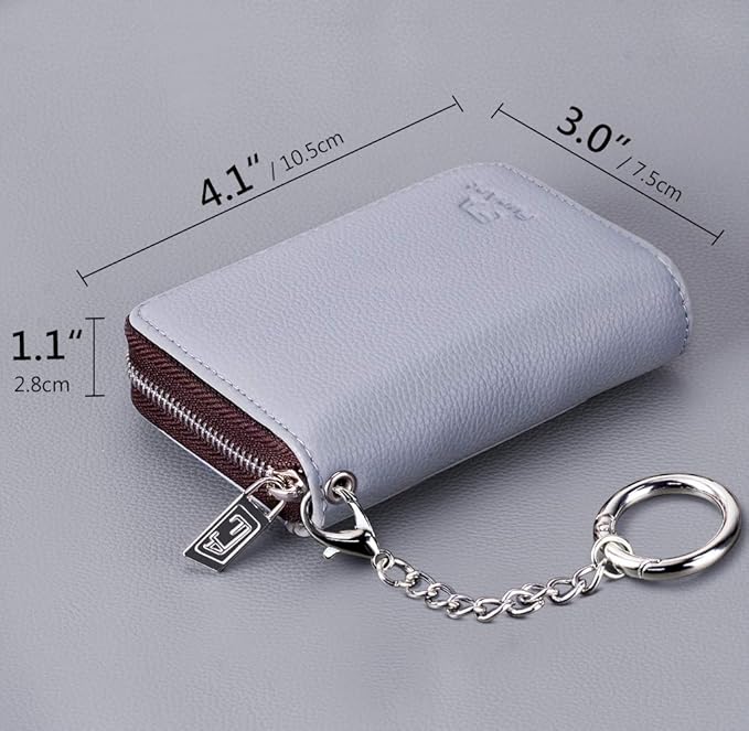 FurArt Zipper Wallet Women, RFID Blocking Credit Card Wallet, Business Card Holder, Compact Size KeyChain Wallet