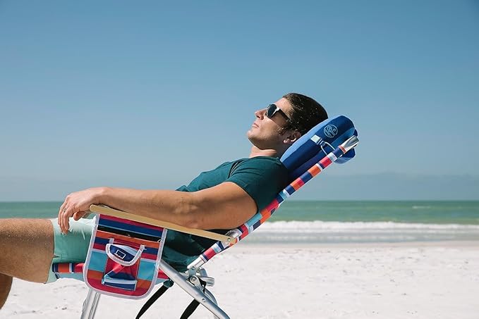 Ballast Beach Pillow – Comfy, Durable & Compact, Stays Put on Windy Beaches with Patented Sand Pouch, Inflatable Pillow for Beaches, Pools, Camping, Festivals and Travel (Coastal Shells)