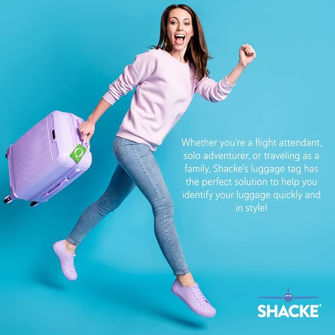 Shacke Luggage Tag Initial - Fully Bendable Tag w/Stainless Steel Loop (Q)
