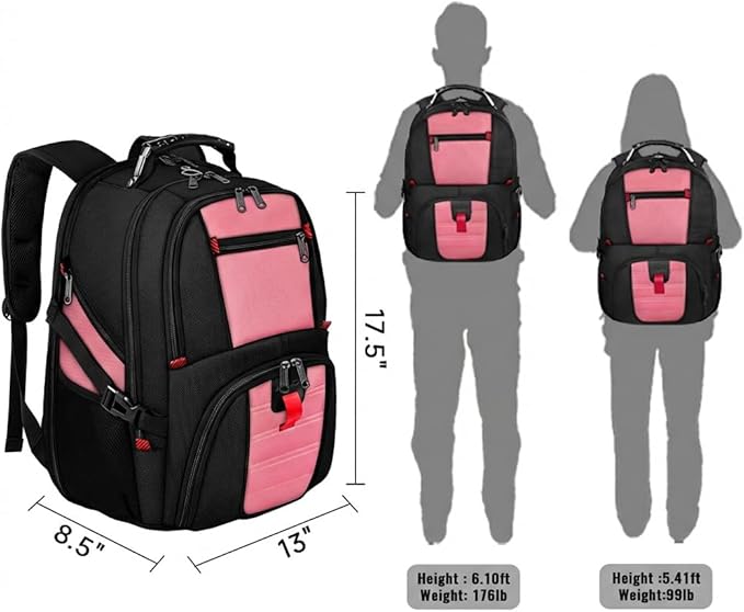 YOREPEK Large Backpack for Men, Extra Large Laptop Backpacks for Men Women, Water Resistant Travel Backpack Airline Approved Business Work Bag Fits 17 Inch Computer, Black