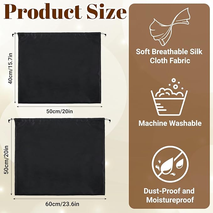 2 Pack Dust Bags for Handbags Storage, Stain Travel Drawstring Shoe Bags, Dustproof Storage Pouch for Handbags, Purses, Shoes, Shoe Travel Bag