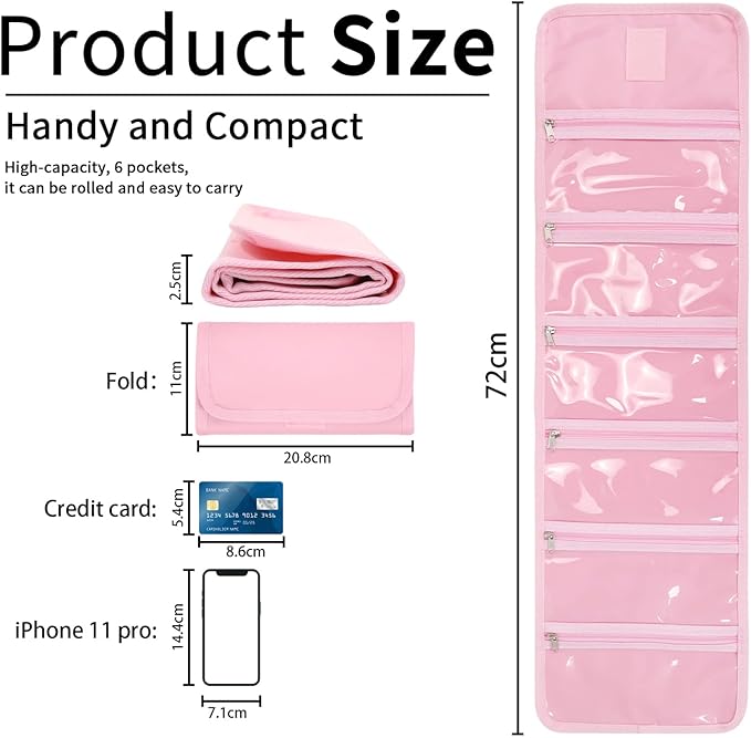 VOCHIC Money Wallet, Money Organizer for Cash with 6 Zippered Pocket Multipack Money Pouch, Cash Bill Organizer, Money Bag Small Travel Money Holder for Budgeting, Receipt and Tips