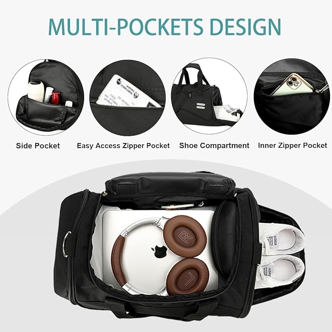 Urbanstand Gym Bag for Men & Women - 30L Duffel Bag with Shoe Compartment, Weekender Water Resistant Duffle Bag for Travel, Sports, Fitness & Workouts, Medium