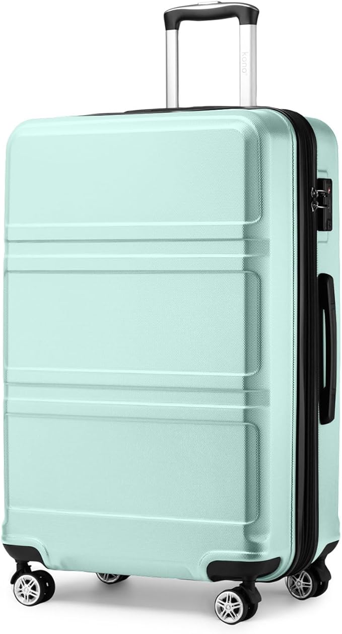 Kono 28 Inch Luggage Expandable Suitcase with Spinner Wheels TSA Lock Lightweight PC+ABS Hardside Large Checked Luggage Durable Rolling Suitcase Mint Green