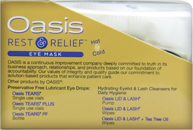 OM8000 - Oasis Rest & Relief® Hot and Cold Therapy Adjustable Eye Mask | Soothing Relief | Compress for Dry Eyes