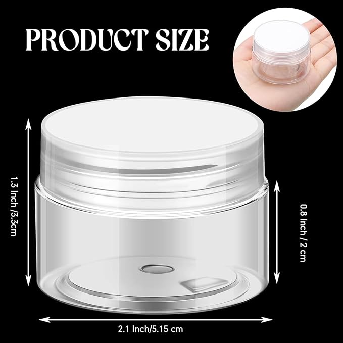 Patelai 4 Pieces Round Wide-mouth Leak Proof Plastic Container Jars with Lids for Travel Storage Makeup Beauty Products Face Creams Oils Salves Ointments DIY Making(1 Ounce,Clear)