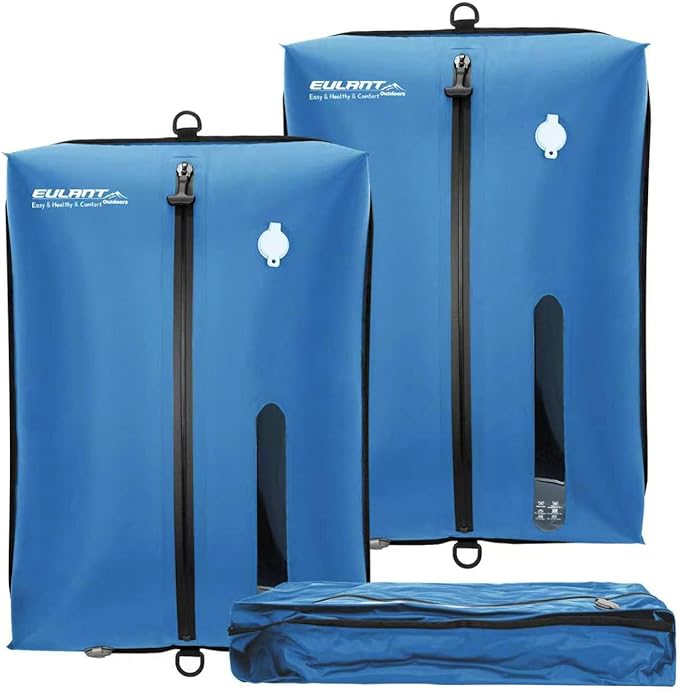 Reusable Vacuum Bags for Travel,Professional Waterproof IPX8 Vacuum Compression Bag for Suitcases Backpack,Space Saver Bags Packing Organizers for Clothing Packing(2 Pack,Lake Blue)