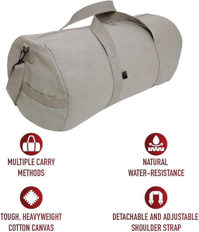 Rothco Heavy-Duty Canvas Shoulder Duffle Bag - Rugged Travel Gym Gear Equipment Bag