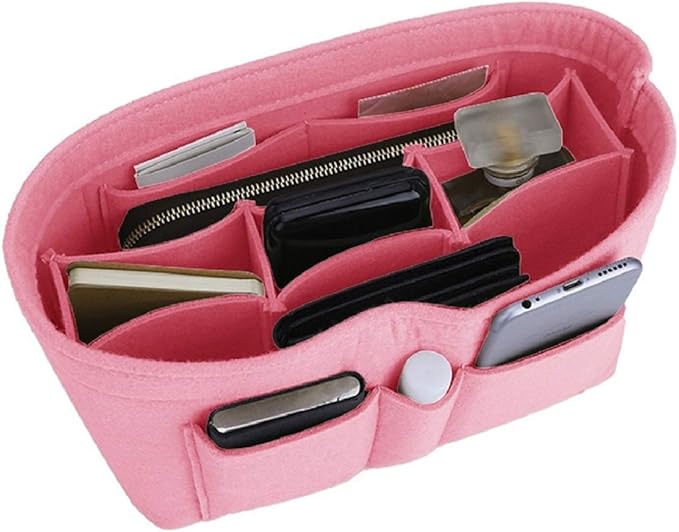 ZTUJO Purse Organizer Insert, Felt Bag Organizer For Handbag Purse Organizer,13 Colors, 6 Size (Medium, Light Pink)