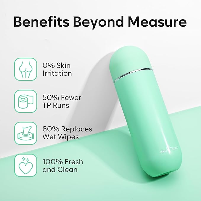Easy@Home Portable Bidet for Travel: Peri Bottle for Postpartum Care - Handheld Sprayer for Women & Men | 380ml(12.8oz) Large Personal Hygiene Cleaning Bottle | BPA-Free | EPB-01 Green