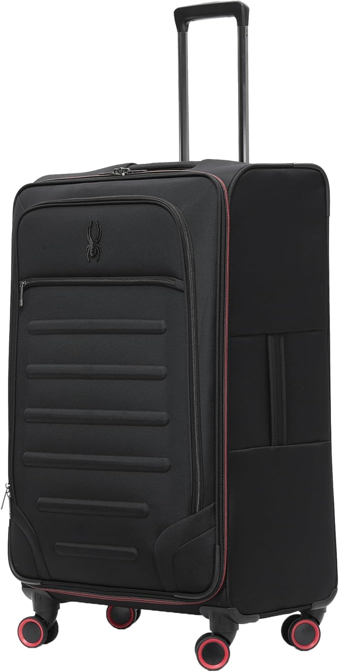 Spyder Pivot 30 Inch Expandable Softside Spinner Checked Luggage with 360° Spinner Wheels (Black, Large Checked)