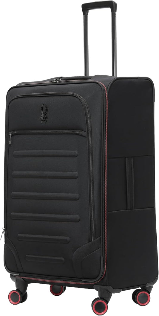Spyder Pivot 30 Inch Expandable Softside Spinner Checked Luggage with 360° Spinner Wheels (Black, Large Checked)