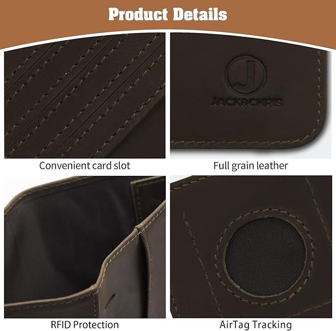 Jack&Chris Genuine Leather Handmade Passport Holder For Travel, RFID Blocking Passport Holder with Card Slots, Travel Essentials wallet with Pen Holder for Women and Men for Gifting, Coffee