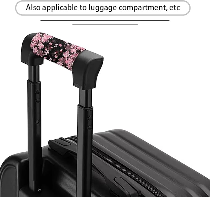 BIGCARJOB 2 Pcs Luggage Handle Cover for Suitcase with Pink Cherry Blossom Print Travel Suitcase Handle Sleeve Covers Identifier Travel Bag Wraps Luggage Accessories