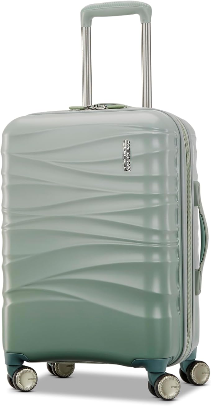 American Tourister Cascade Hardside Luggage with Spinner Wheels, 2PC SET 20/24, Sage Green