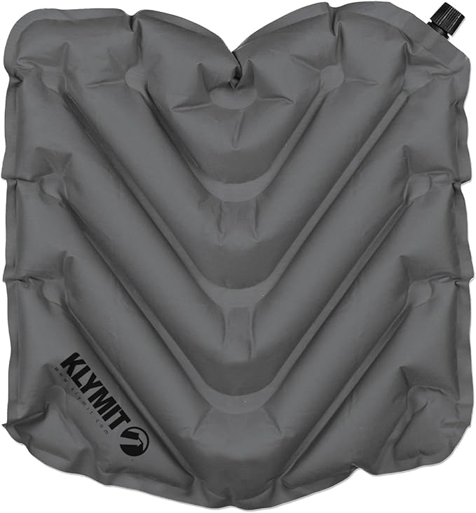 KLYMIT V Seat - Portable, Inflatable Padded Cushion Seat, Perfect for Air Travel, Camping, Backpacking and Bleacher Seats