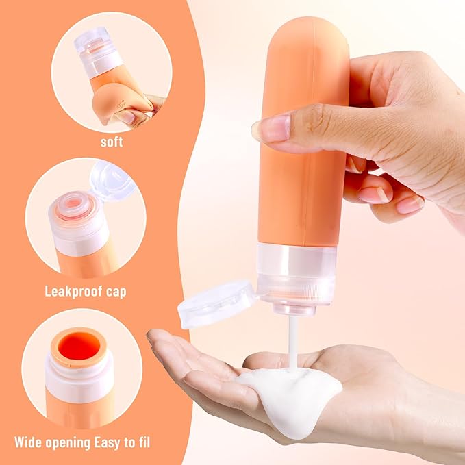 Landisun Travel Bottles for Toiletries 18Pack Toiletry Travel Size Containers Travel-Bottles Accessories TSA Approved Leak Proof Colored