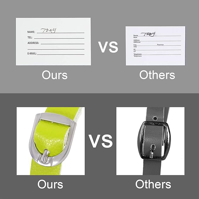Luggage Tags, Leather Personalized Suitcase Tag Set Luggage id Tags Labels Travel Accessories