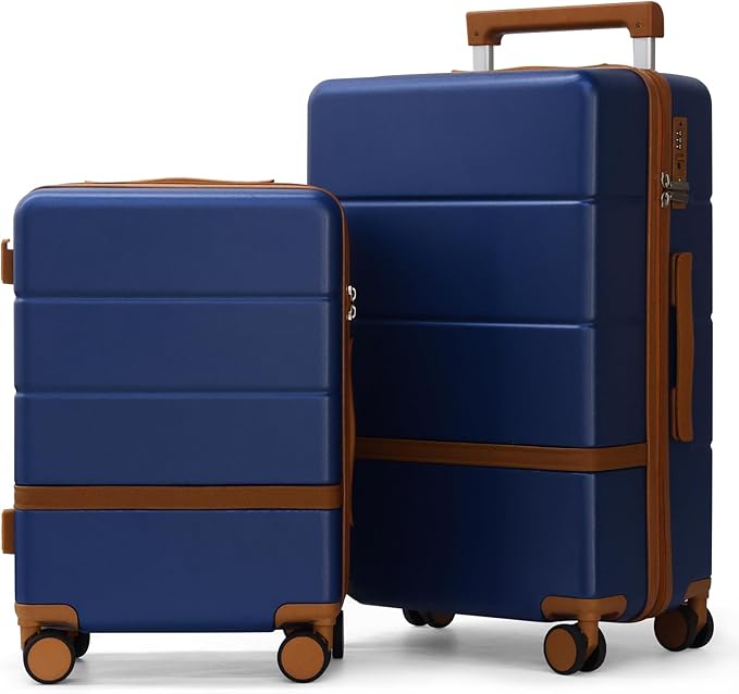Luggage Sets, 2 Piece Suitcase set with wheels Tsa Lock 20/24 inchi Hardshell Waterproof Travel Suitcases luggage for Women/Men/Family（RBlue