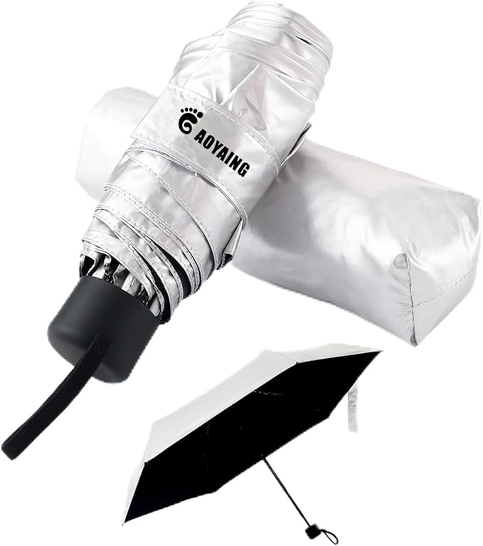 GAOYAING Compact Travel Umbrella with Case Sun&Rain Lightweight Small and Compact Suit for Pocket