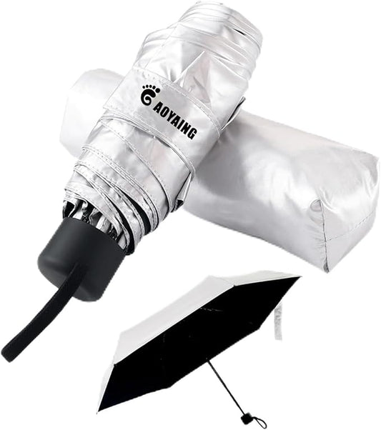 GAOYAING Compact Travel Umbrella with Case Sun&Rain Lightweight Small and Compact Suit for Pocket