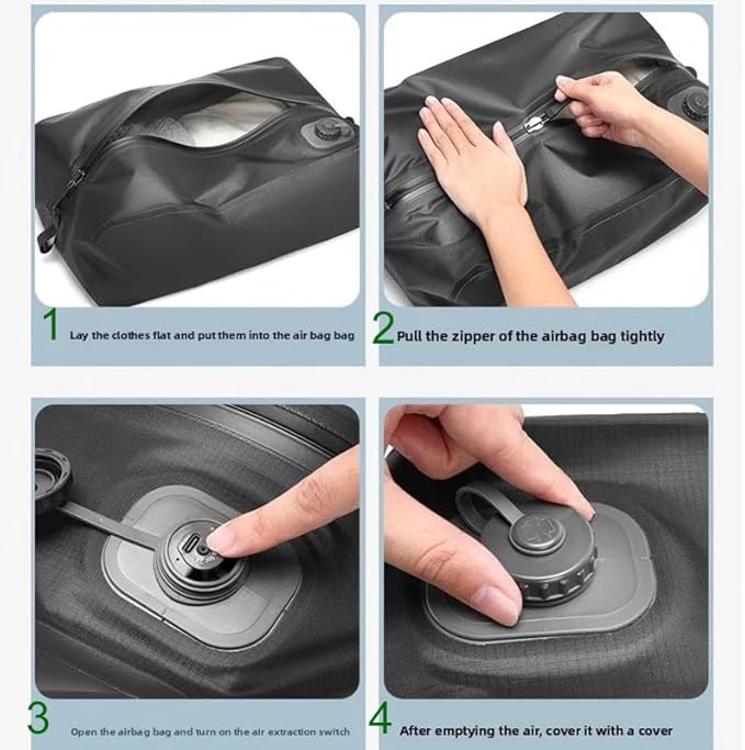 Automatic Vacuum Bag(Air Pump inside) Reusable Storage Bag Folding Outdoor Travel Compression Bag for Suitcases Backpack Luggage