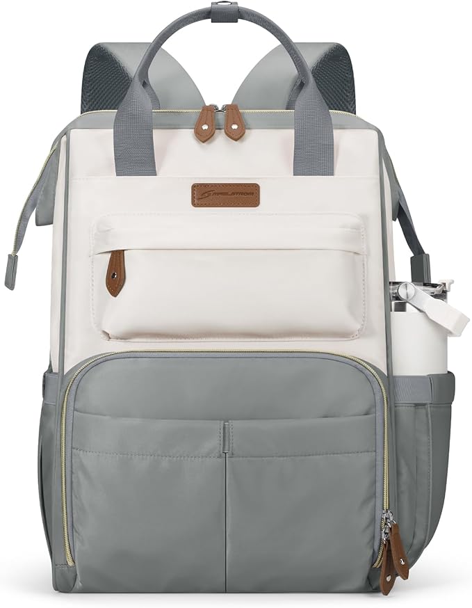 Maelstrom Laptop Backpack, Fits 15.6-17.3 Inch Travel Backpack Gift for Women Men, Waterproof College School Computer Bag, Anti-theft Business Work Bag with Luggage Strap (Grey, 17.3 Inch)