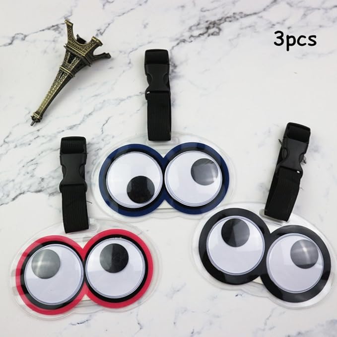 3pcs New Cute Eyes Luggage Tags Suitcase Luggage Tags Travel Accessories Baggage Name Tags