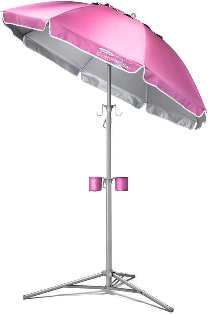 Wondershade Ultimate Portable Sun Shade Umbrella – Lightweight Adjustable Outdoor Patio & Beach Umbrella with Tripod Base (Pink)