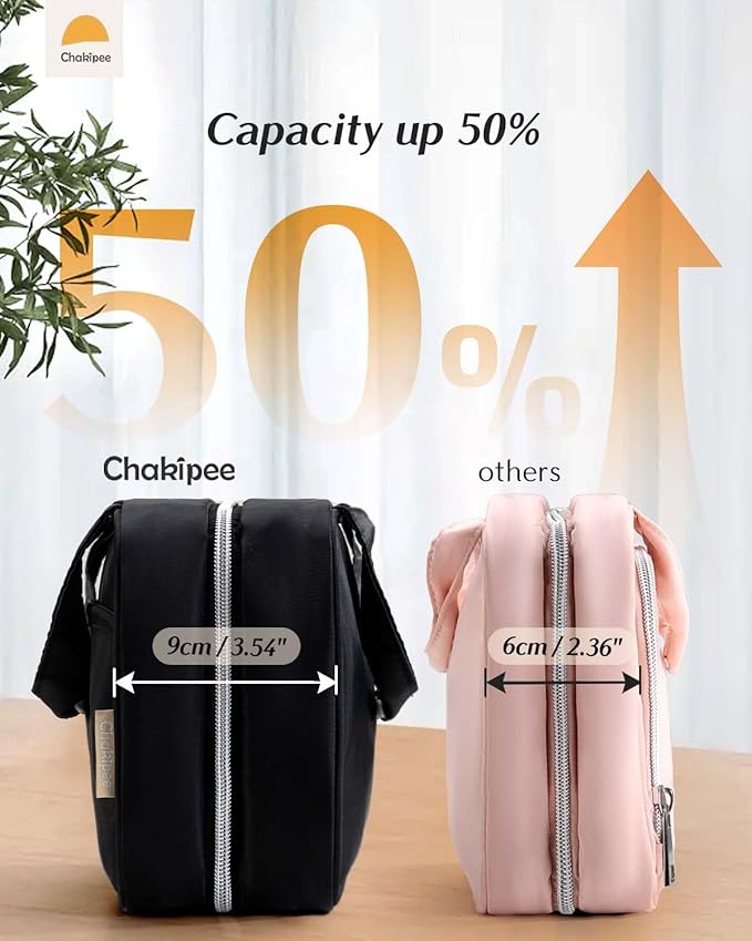 Travel Hanging Toiletry Bag for Women - Waterproof Cosmetic Organizer with Clear Window, Lightweight Bathroom Bags for Essentials, Makeup, Shampoo, Toiletries Black, Medium