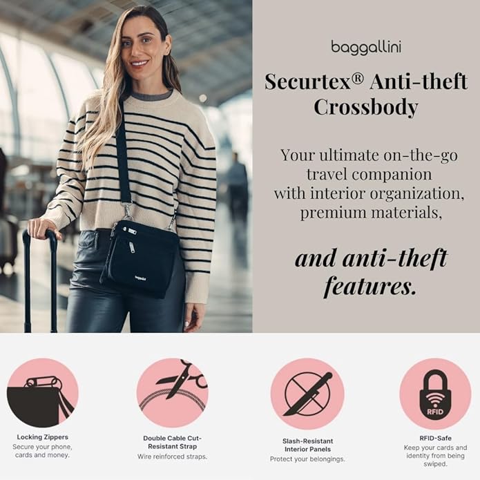 Baggallini womens Securtex Anti-theft Crossbody