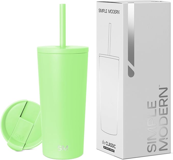 Simple Modern Classic Tumbler with Straw Lid | Insulated Iced Coffee Cup Reusable Stainless Steel Water Bottle Travel Mug | Gifts for Women Men Her Him | 20oz | Baja