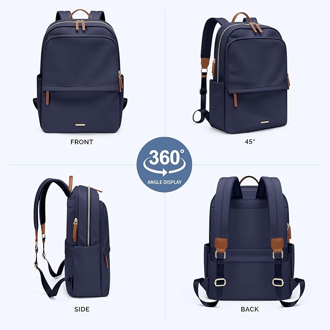 GOLF SUPAGS Women Laptop Backpack Casual Daypack for Work Travel College Backpack Purse Fits 14 Inch Notebook (Navy Blue)