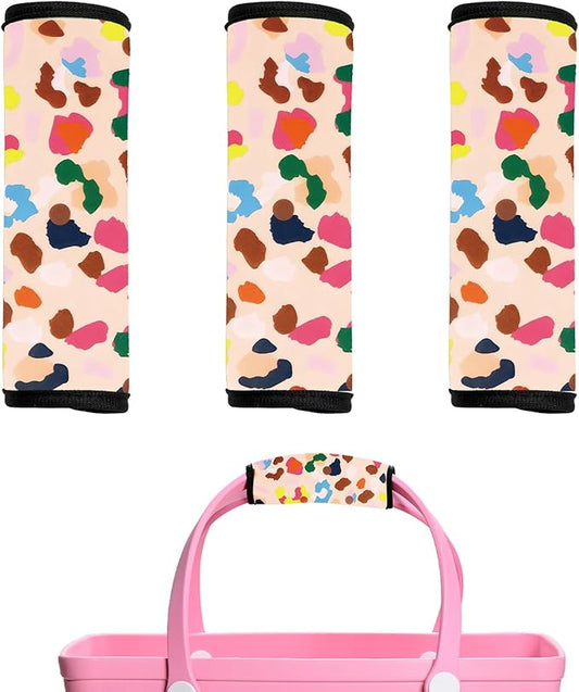 Luggage Handle Wrap 3Pcs Suitcase Identifier - Strap Wrap Cover, Easy Identification Bright Neoprene Marker Sleeve Grips Comfort Travel Accessories for Airport (Y37)