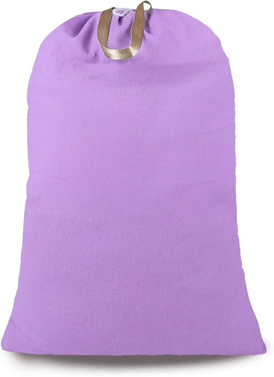Heavy Duty Laundry Bag with Drawstring and Handle, Extra Large Travel Dirty Clothes Bag for Laundromat and Household, Durable Rip-Stop Laundry Hamper Liner, 28 x 40 Inch, Purple