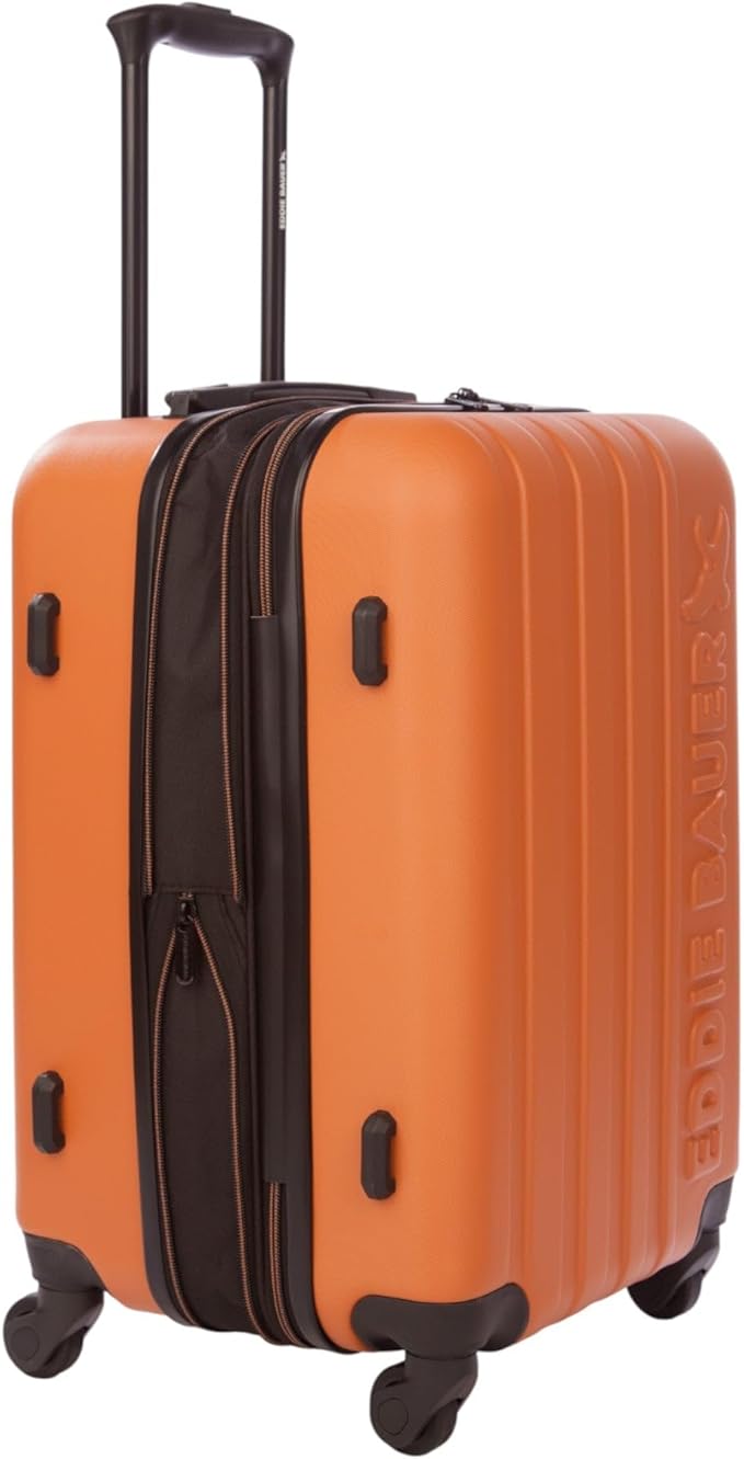 Eddie Bauer Flatiron Carry-On 22" Luggage | Hardside | Spinner Wheels | Expandable | Lightweight | Travel Essentials - Paprika