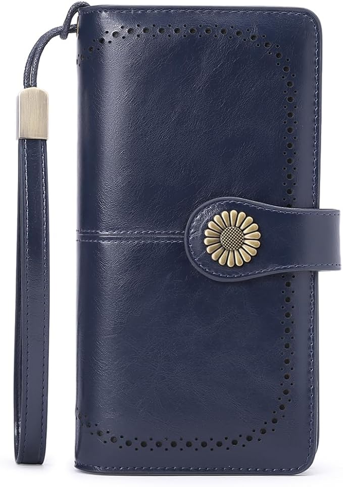 SENDEFN Wallets for Women Leather Credit Card Holder with RFID Blocking Large Capacity Wristlet | with RFID Blocking, Large Capacity, Wristlet, with RFID Blocking, Large Capacity, Wristlet