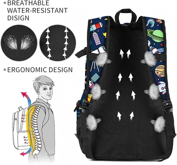 rickyh style School Backpack Travel Bag for Men & Women Lightweight College Back Pack with Laptop Compartmen