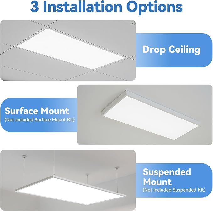 CycevSun 2x4 LED Flat Panel Light - Drop Ceiling, 40/50/60W, 6600LM 18-Pack | 4CCT 3000K 4000K 5000K 6000K Switchable, 0-10V Dimmable, 100-277V, ETL, 5-Year Service, Office, Warehouse, Garage, Commercial
