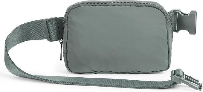 ODODOS Unisex Mini Belt Bag with Adjustable Strap Small Fanny Pack for Workout Running Traveling Hiking, Iron Gray