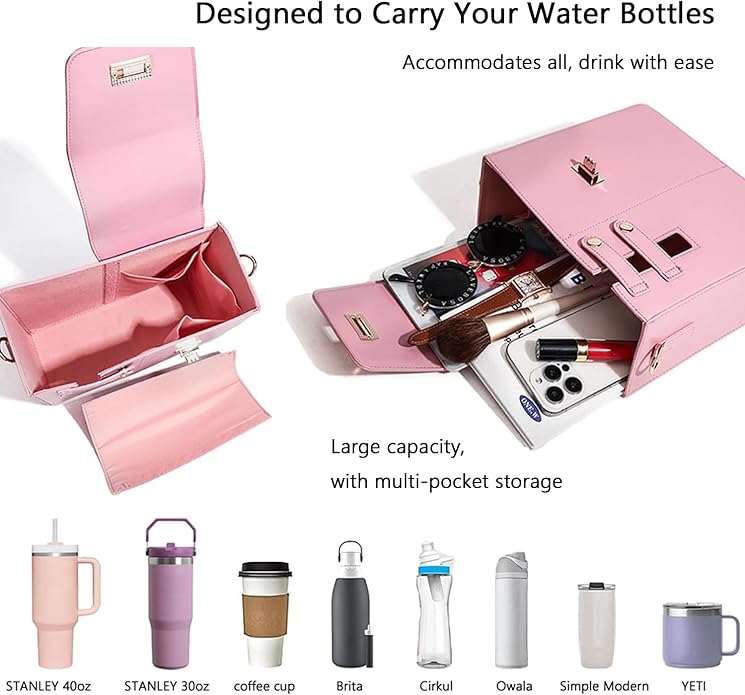 Stanley Purse Cup Holder Bag- Outdoor Portable Crossbody Bag for Stanley Cup Tumbler Purse