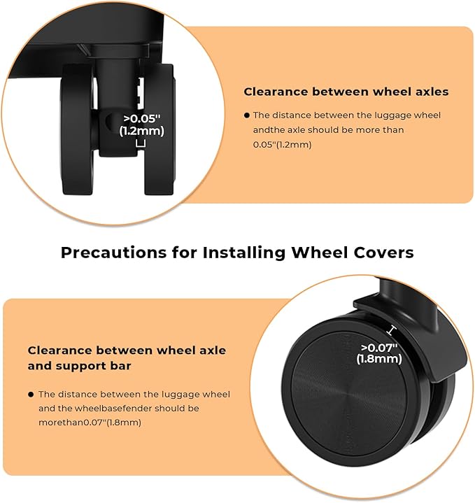 10 Pack Luggage Wheel Covers, 3 Size Protector Cover for 2.36-2.56" Suitcase Spinner Wheels, Upqraded Wear-Resistant, Silent, Shock Absorption Luggage Accessories for Carry-On Travel (Black, L)
