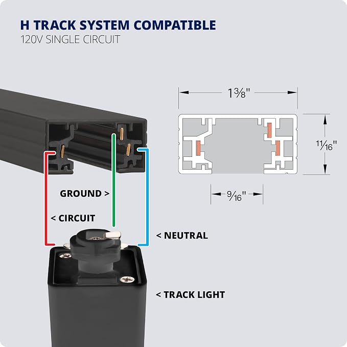 WAC Lighting Charge 8010 LED Adjustable Track Head 5-CCT Selectable 9W 865 Lumens Fully Dimmable in White for H-Style 3 Wire Track (Pack of 2)