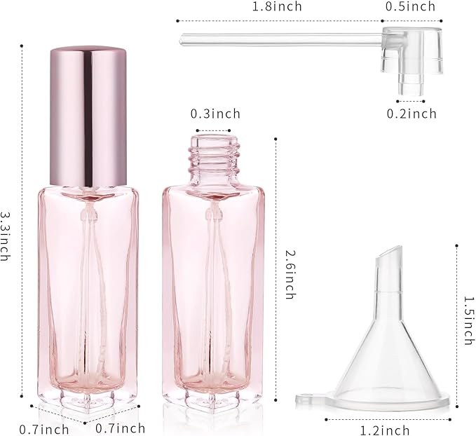YOCASII Glass Travel Perfume Bottle Refillable, 10ml Perfume Bottles, Pocket Perfume Spray Bottle Atomizer, 4PCS Refillable Perfume Bottle for Travel