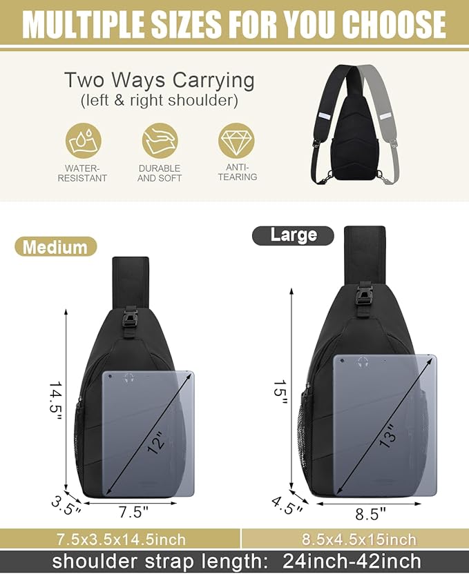 Crossbody Bags for Women Men Trendy Sling Bag Backpack Casual Chest Bag with Convertible Shoulder Strap