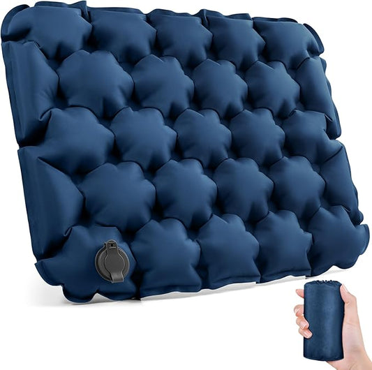 Inflatable Seat Cushion Portable Lightweight Stadium Seat Pad Travel Air Seat Cushion for Long Flights Camping Hiking Bleacher Airplane Stadium Office