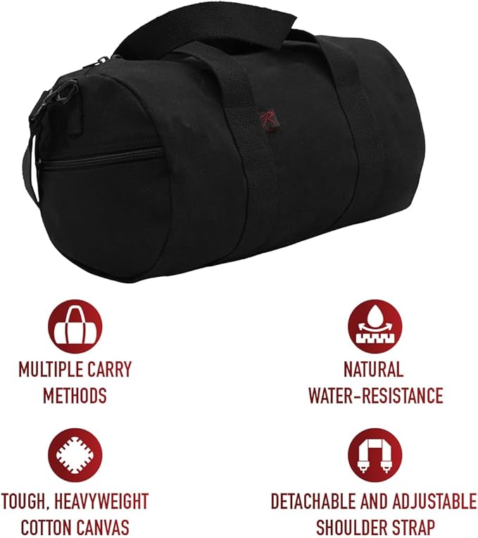 Rothco Heavy-Duty Canvas Shoulder Duffle Bag - Rugged Travel Gym Gear Equipment Bag