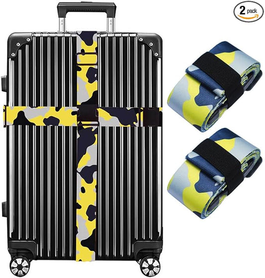Luggage Straps for Suitcases TSA Approved Easy Pack Organized Suitcase Strap, Luggage Strap, Luggage Belt Strap, Bag Straps for Luggage. Buckle Straps Travel Accessories (Camo)