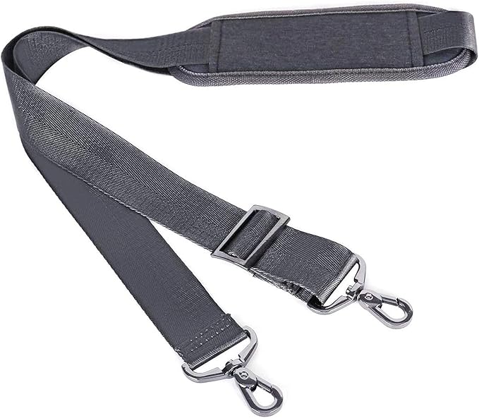 MOSISO 56 inch Shoulder Strap, Adjustable Thick Soft Universal Replacement Non-Slip Fit Padded with Metal Swivel Hooks for Laptop Shoulder Bag/Laptop Messenger Bag/Crossbody Bag, Space Gray