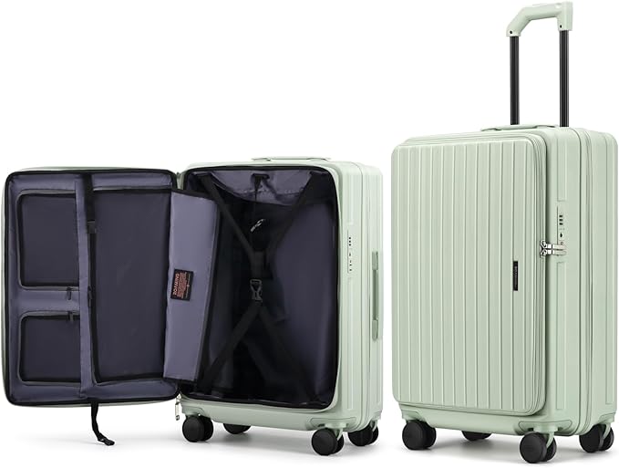 ROAMING Grace Expandable Carry On Luggage Airline Approved, 20 Inch Hardside Carry On Suitcase with Wheels, Travel Harshell Spinner Small Luggage with Tsa Lock, Jade cyan, 20-Inch Carry-On